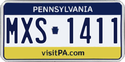 PA license plate MXS1411
