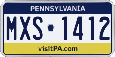 PA license plate MXS1412