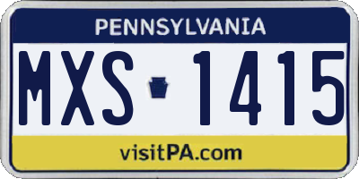 PA license plate MXS1415