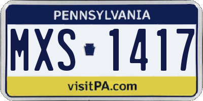 PA license plate MXS1417