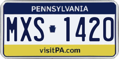 PA license plate MXS1420