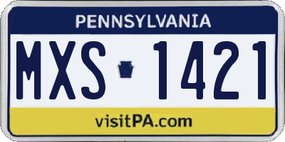 PA license plate MXS1421