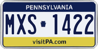 PA license plate MXS1422