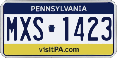 PA license plate MXS1423