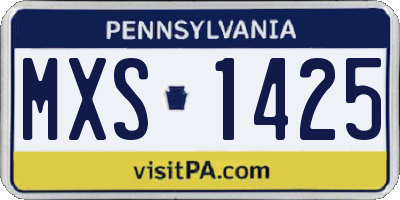 PA license plate MXS1425