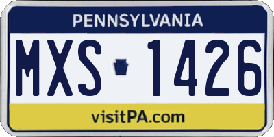 PA license plate MXS1426