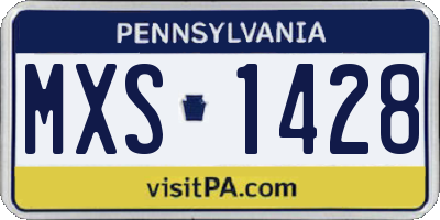 PA license plate MXS1428