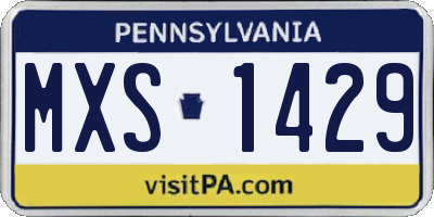 PA license plate MXS1429