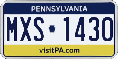 PA license plate MXS1430