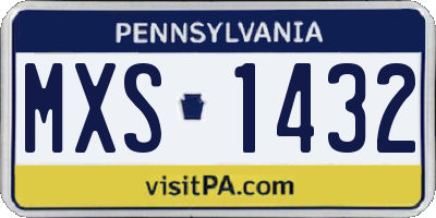 PA license plate MXS1432