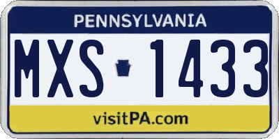 PA license plate MXS1433