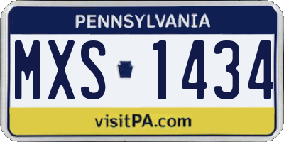 PA license plate MXS1434