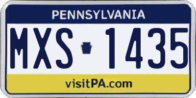 PA license plate MXS1435