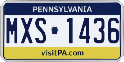 PA license plate MXS1436