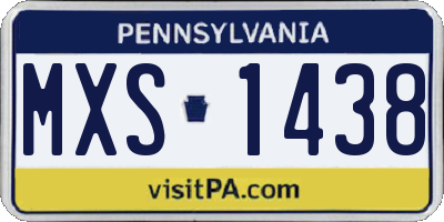 PA license plate MXS1438