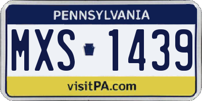 PA license plate MXS1439