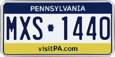 PA license plate MXS1440