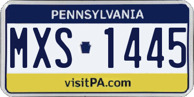 PA license plate MXS1445