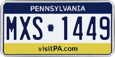 PA license plate MXS1449