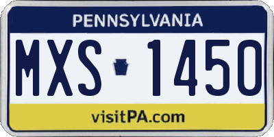 PA license plate MXS1450