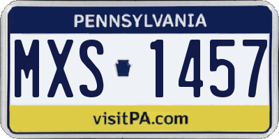 PA license plate MXS1457
