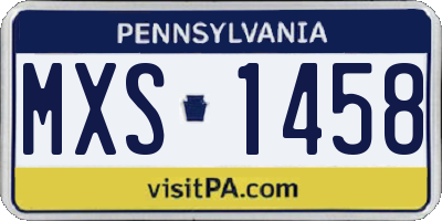 PA license plate MXS1458