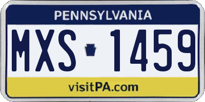 PA license plate MXS1459