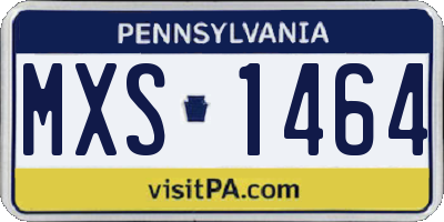 PA license plate MXS1464
