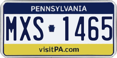 PA license plate MXS1465