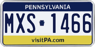 PA license plate MXS1466