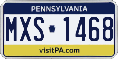 PA license plate MXS1468