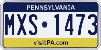 PA license plate MXS1473