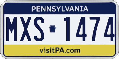 PA license plate MXS1474