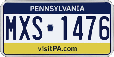 PA license plate MXS1476
