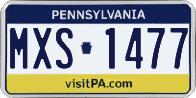 PA license plate MXS1477
