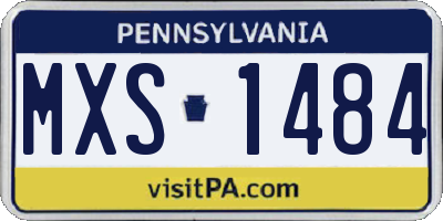 PA license plate MXS1484