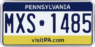 PA license plate MXS1485