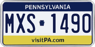 PA license plate MXS1490
