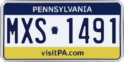 PA license plate MXS1491