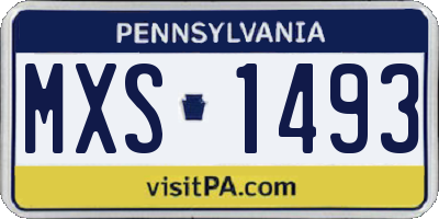 PA license plate MXS1493