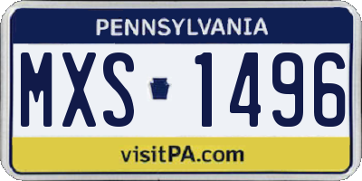 PA license plate MXS1496
