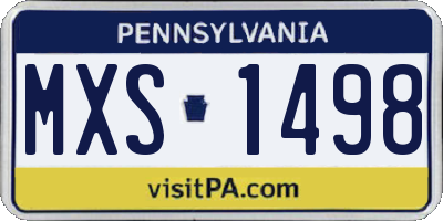 PA license plate MXS1498