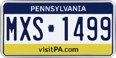 PA license plate MXS1499