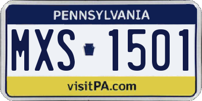 PA license plate MXS1501