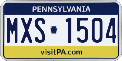 PA license plate MXS1504