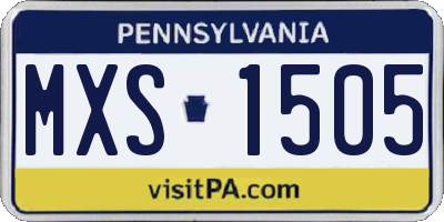 PA license plate MXS1505