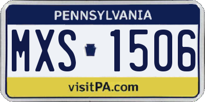 PA license plate MXS1506