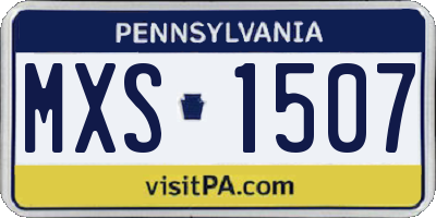 PA license plate MXS1507