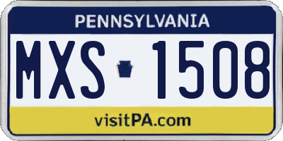 PA license plate MXS1508
