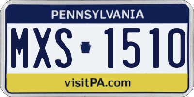 PA license plate MXS1510